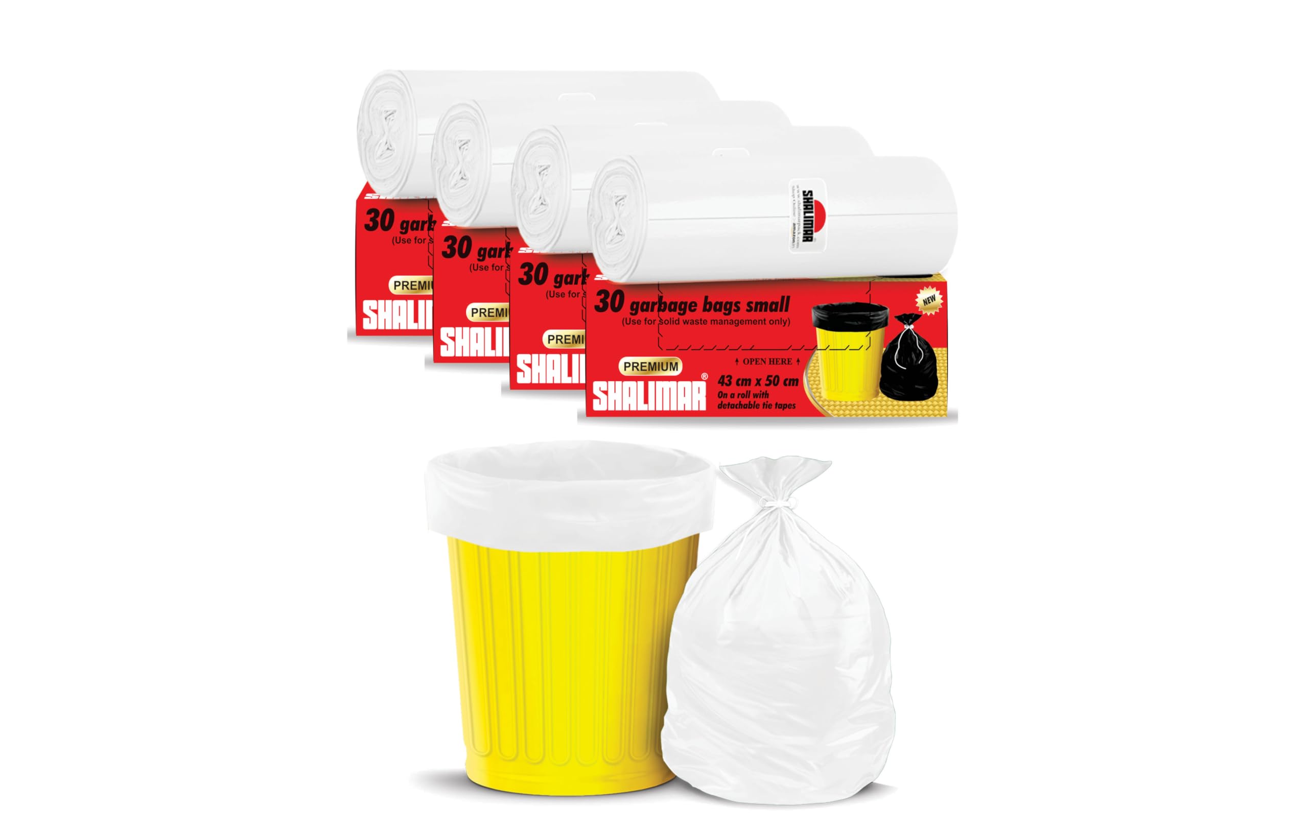 Premium (Lavender Fragrance) Scented Garbage Bags | Small 17 X 19 Inches | 120 Bags (30 Bags X 4 Rolls) | Dustbin Bag/Trash Bag | (White) - Perforated Box for Easy Dispensing