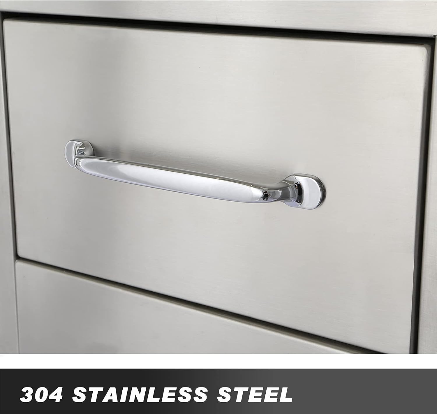 Ryan Outdoor Kitchen Drawers Stainless 17x30x21 Inch, 3-Tier Stainless Steel BBQ, Triple Access Drawers with Handle for BBQ Island Outdoor Kitchen