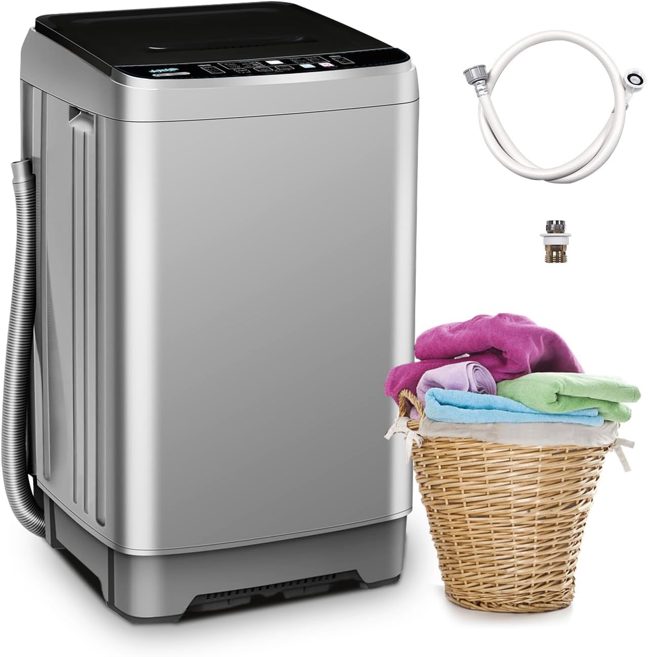 Portable Washing Machine Full Automatic 17.7lbs Small Washing Machine