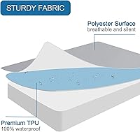 Vista 3 de SPRINGSPIRIT Protector de colchón King, protector de colchón tamaño King, protector impermeable con bolsillo profundo de hasta 14 pulgadas, cama