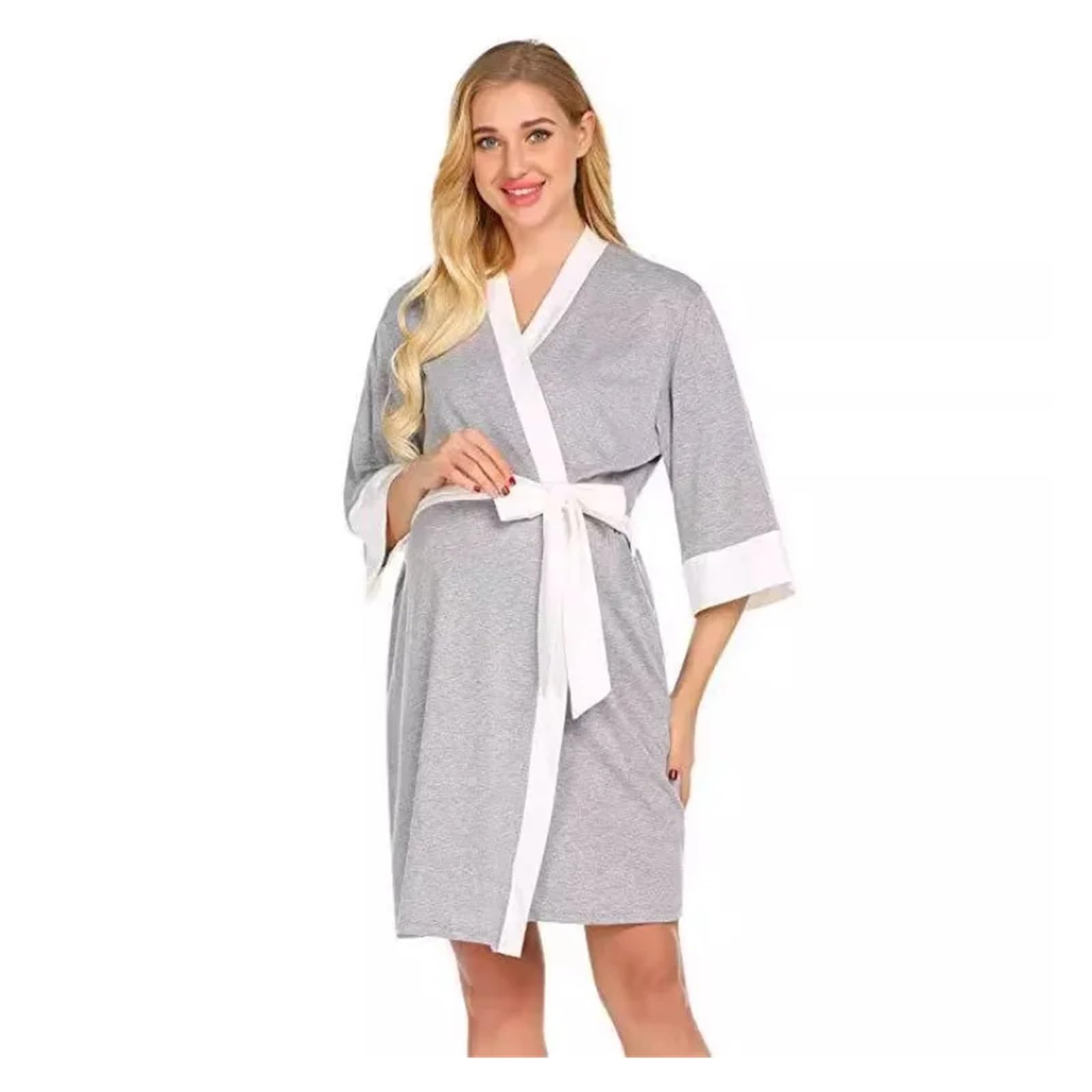 Camicia da Notte Donna Pigiama Premaman in Cotone Traspirante, Completo Essenziale e Leggero for L'Allattamento