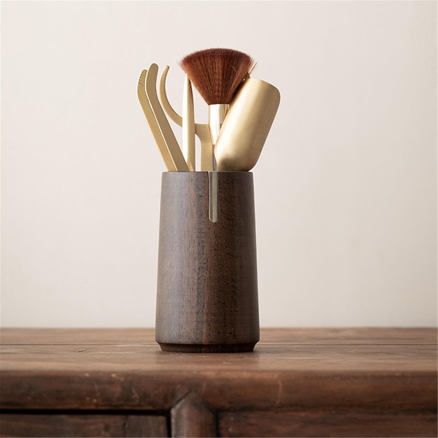 Black sandalwood tea ceremony Kung Fu tea set accessories tea making tools brass solid wood tea clip needle spoon-Color2