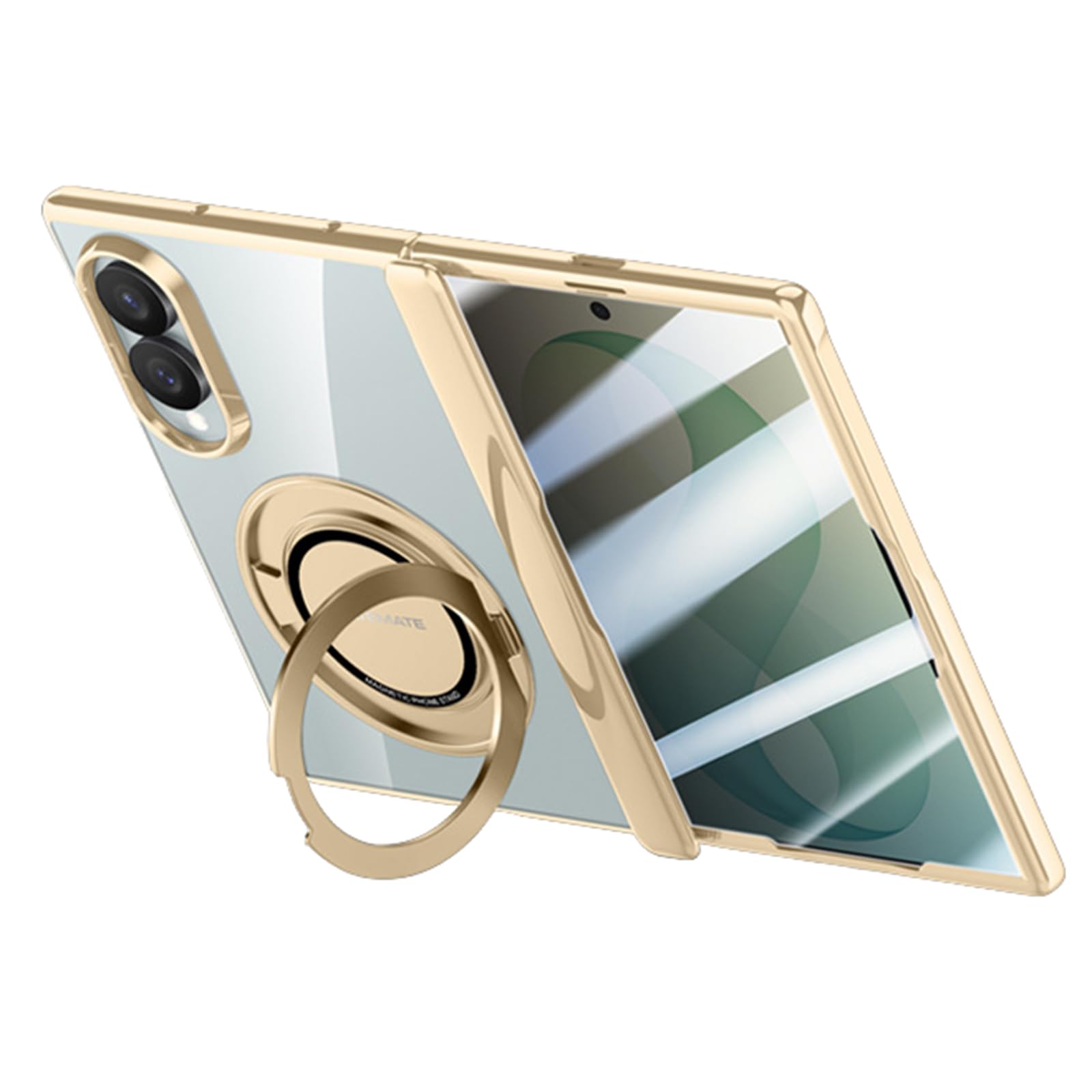 Cover Anti Peeping Per Samsung Galaxy Z Fold 8, Placcatura Trasparente | Rotazione a 360° Supporto Custodia con Proteggi Schermo Anti-Caduta Cerniera Anti Ingiallimento Guscio