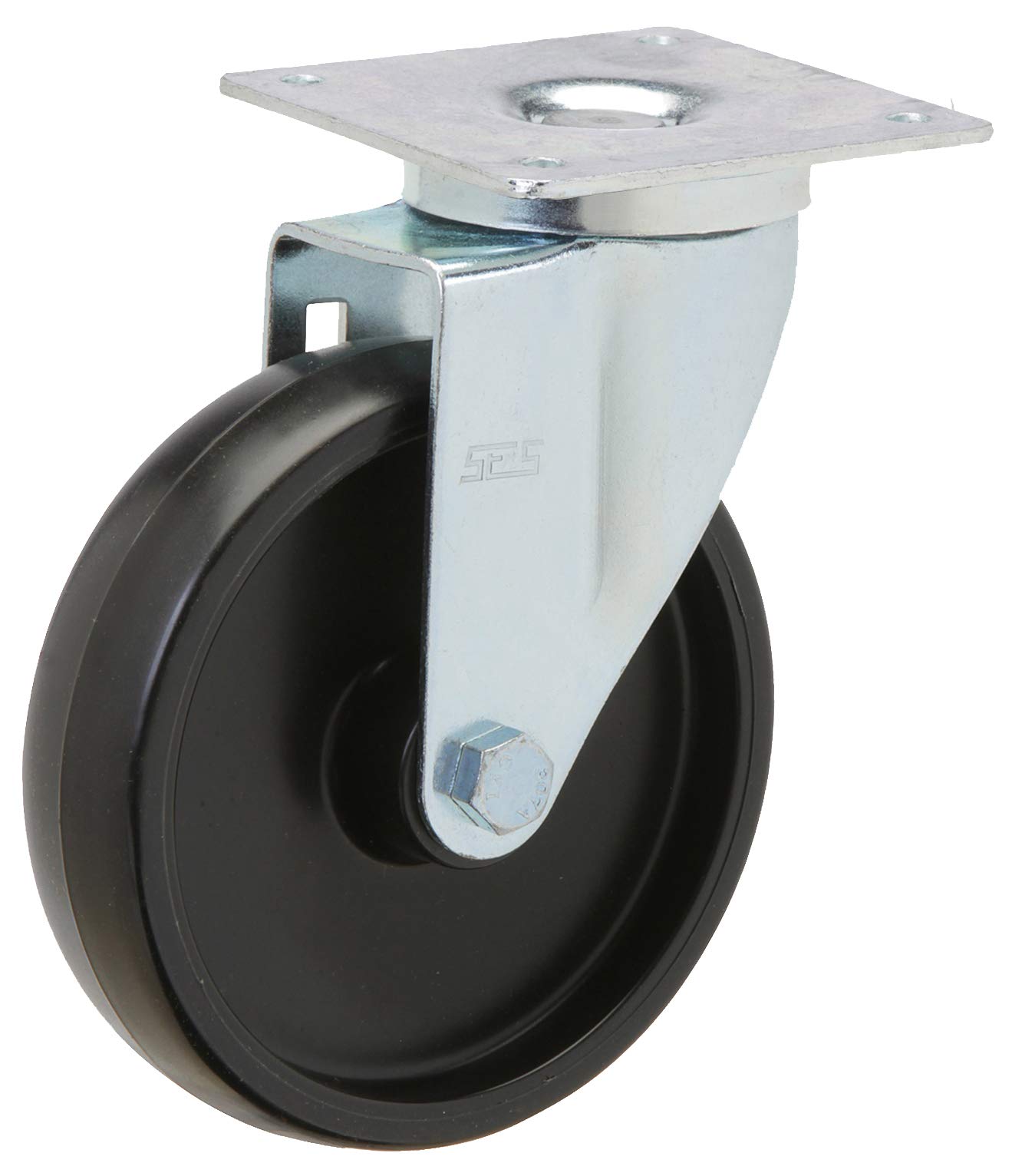 5" Plate Caster With Brake – Black, For Frymaster 810-0327, Crescor 0569-306-B, CHG CMP1-5BBN
