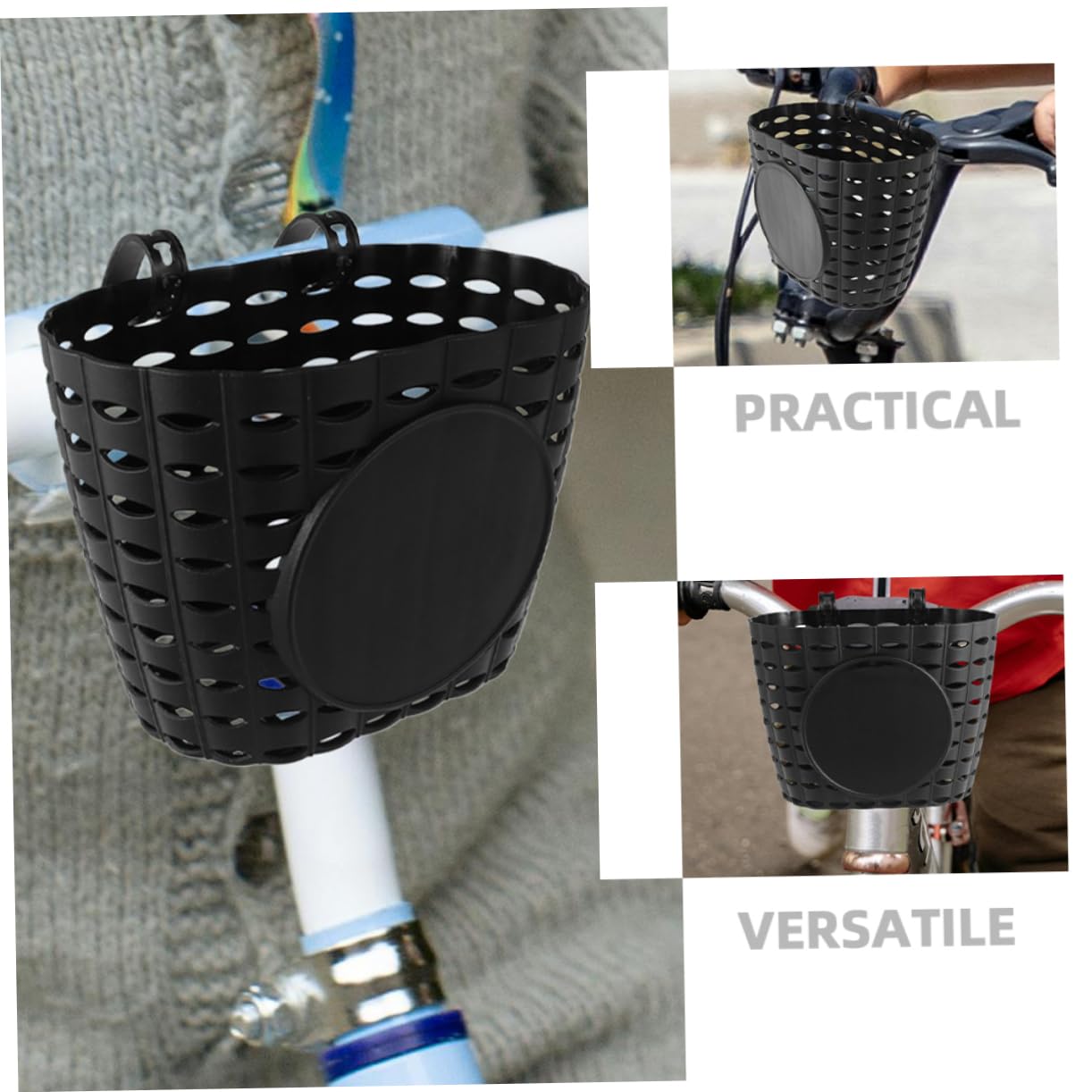 Toddmomy Cesta de Bicicleta para Niñas y Niños Desmontable Negra, Plástico Duradero Engrosado, Amplia Capacidad de Almacenamiento, Accesorio para Bicicletas Infantiles, Uso Escolar