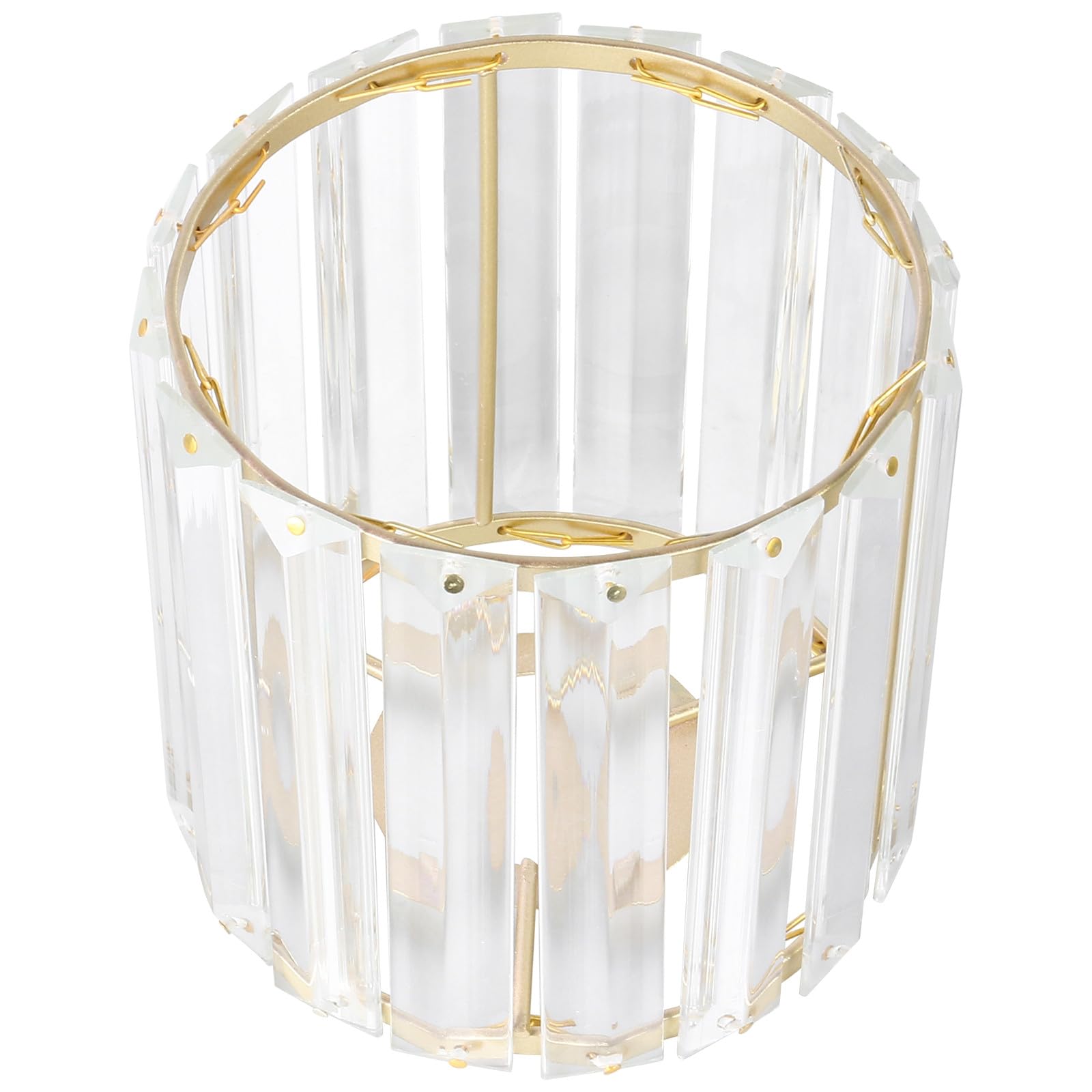 DOITOOL Crystal Ceiling Light Shade E27 Metal Lampshade Gold Finish 12Cm Height Art Lamp Cover for Living Room and Home Ceiling Lighting