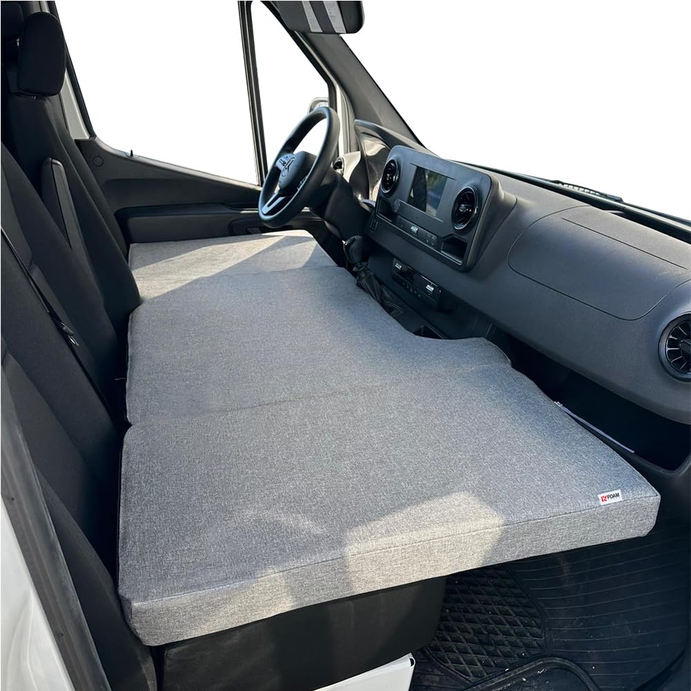 K'Foam Matelas Pliable pour lit Avant de Camping-Car Mercedes Sprinter (2018-2025), Couleur Grise