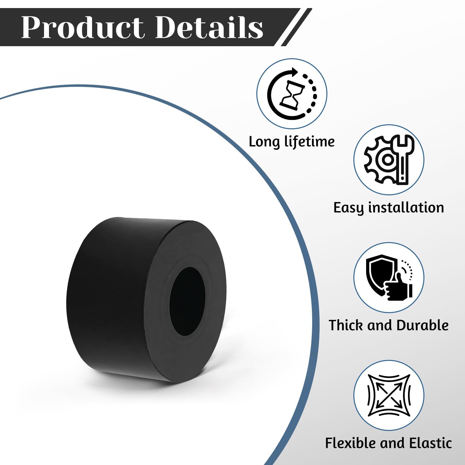 32 PCS Multi Purpose Rubber Spacer, 1-2/5" OD x 3/5" ID x 3/4" Thickness Rubber Washers for Screws, Anti Vibration Pads for Bolts, Car, Boat, Home (35 * 15 * 20mm)