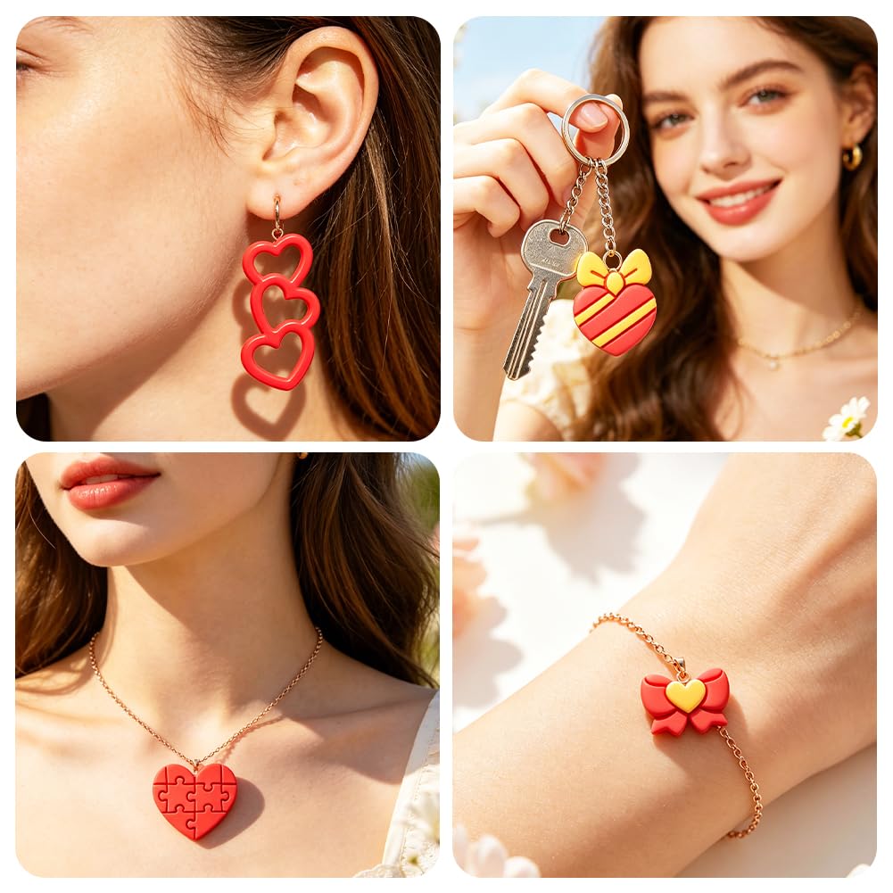 beinkmake Lot de 22 emporte-pièces en argile polymère multi-styles en forme de cœur pour fabrication de boucles d'oreilles, bijoux, loisirs créatifs