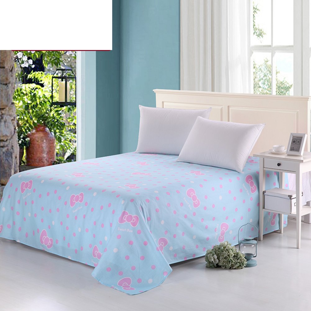 Draps en coton lit double 200x230cm imprimé feuilles printemps été pour matelas standard