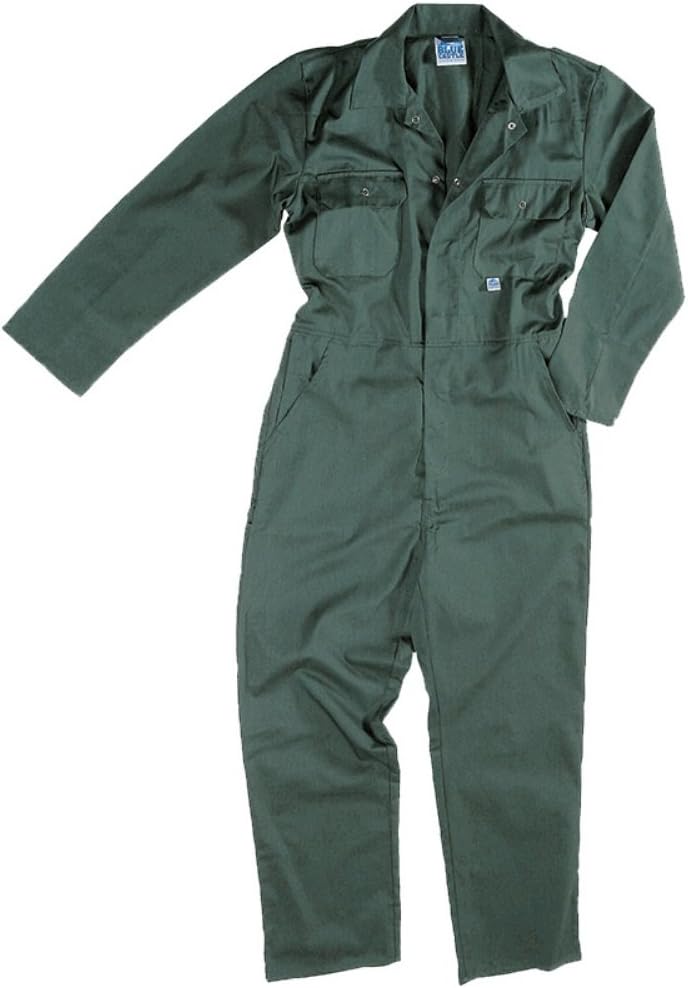 Castle ClothingMen's Workwear Safety Work Blue Castle Stud Front Boiler Suit Coverall Overall Plumber wear Work Wear (Chest to Fit 40", Spruce Green)