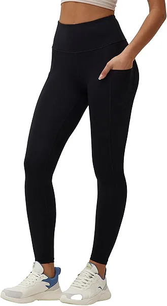ONGASOFT High Waisted Yoga Pants for Women Running Workout Mesh Leggings Side Pockets Squat Proof Tummy Control