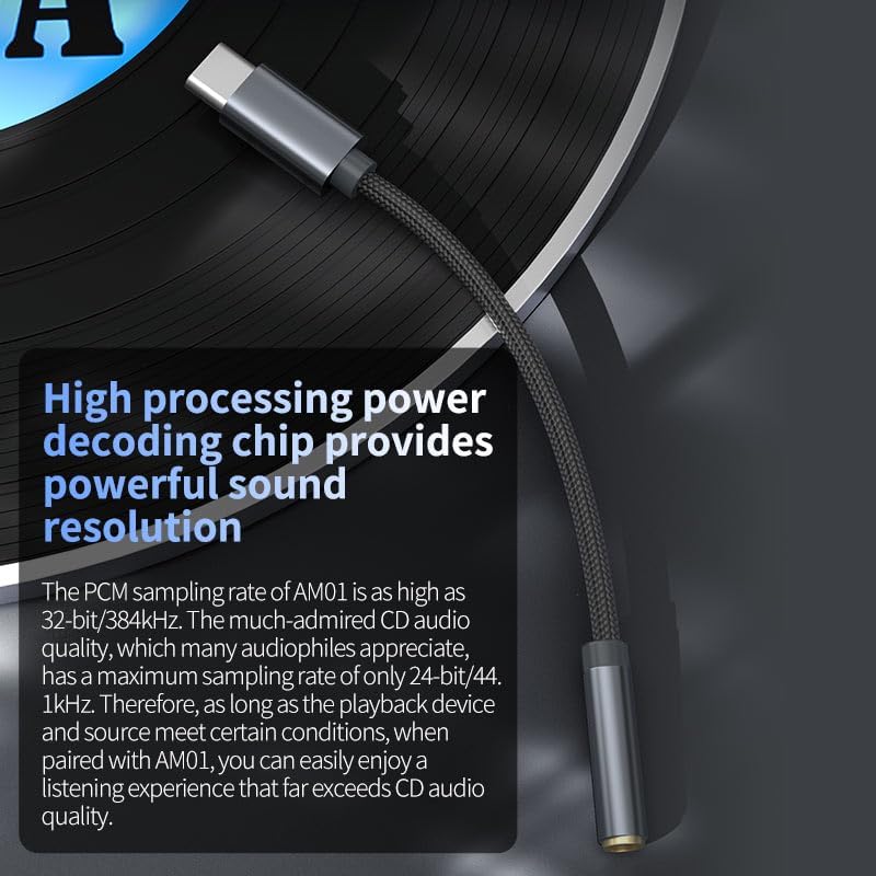 KZ AM01 with text describing high processing power and sound resolution