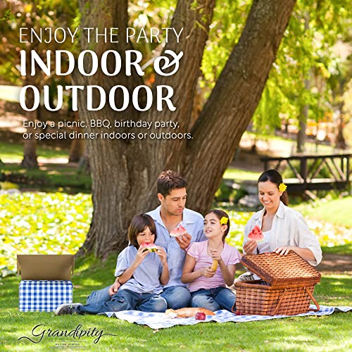 Grandipity Plastic Tablecloth Roll – 54" X300' Red Gingham Checkered Plastic Table Cloths For Parties | Disposable With Cutter Box - Cut To Size Disposable Plastic Tablecloth For Rectangle & Round #TOP6