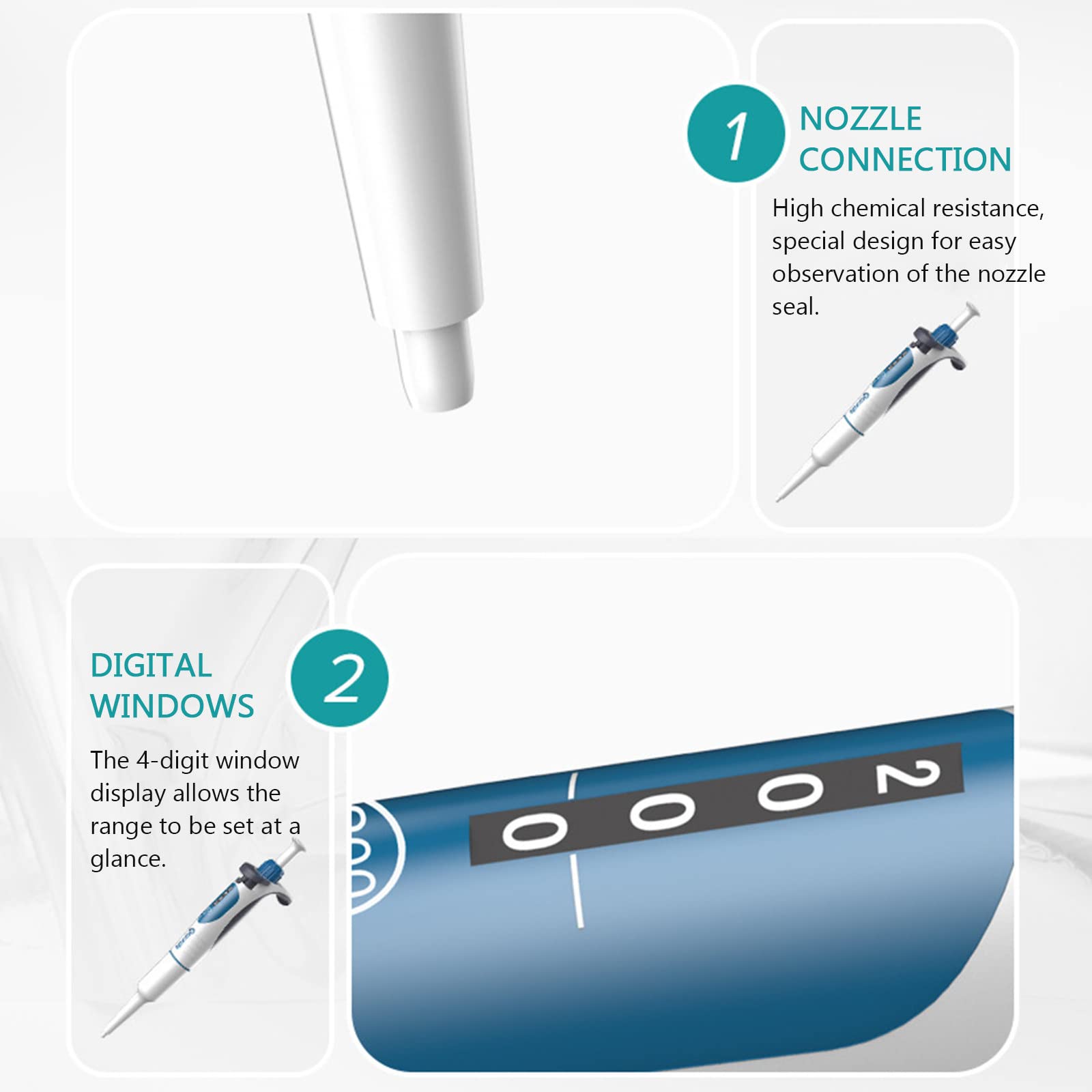 Pipeta De Alta PrecisióN De 0,1 µL-10 Ml, Micropipeta De Volumen Variable Ajustable De Un Solo Canal, Medio Esterilizada, con Soporte De Pipeta/Filtros/Puntas 5000μl