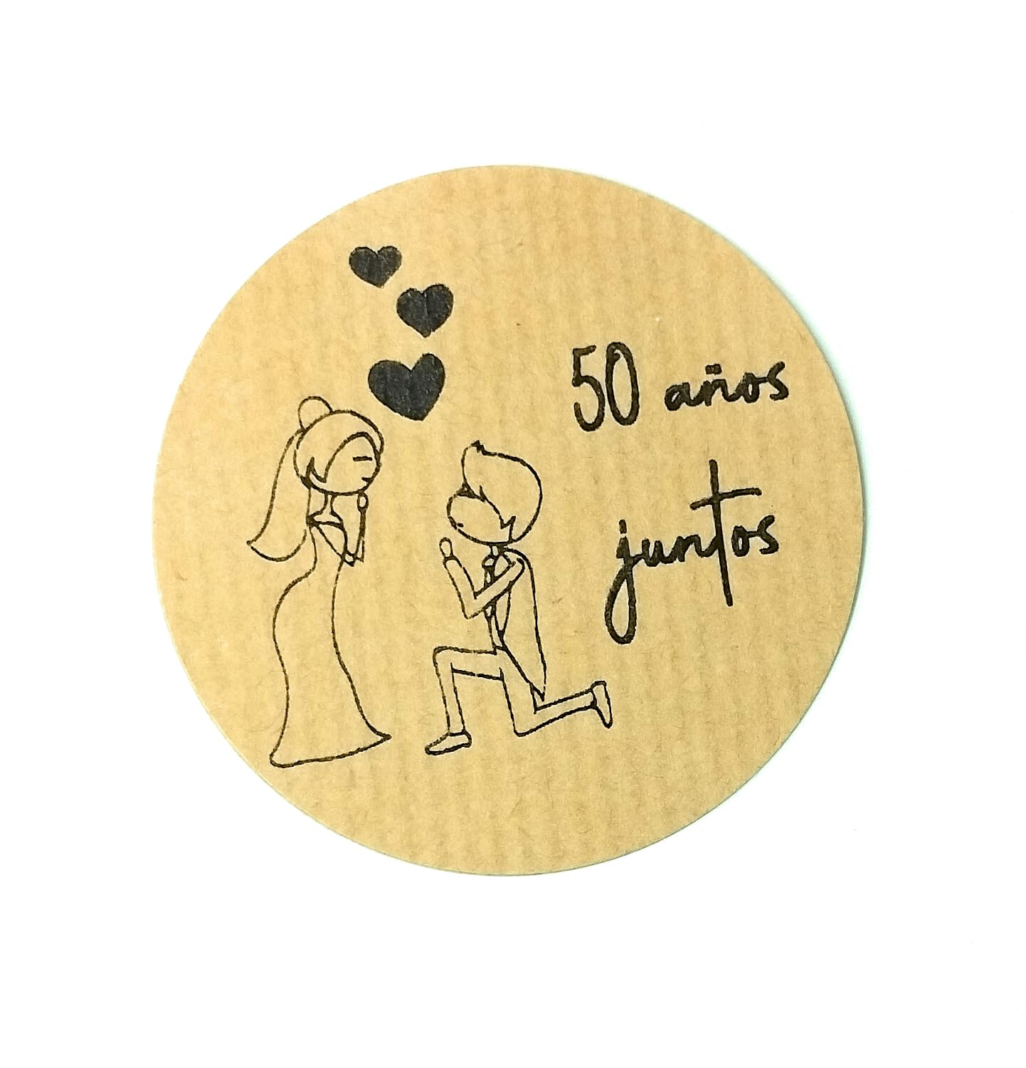 Etiquetas adhesivas para bodas, bodas de oro y bodas de plata (50 años juntos)