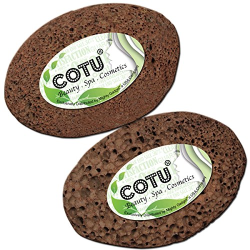 2 Pack of Elobara Natural Earth Lava Pumice Stone Callus, Dead Skin Remover