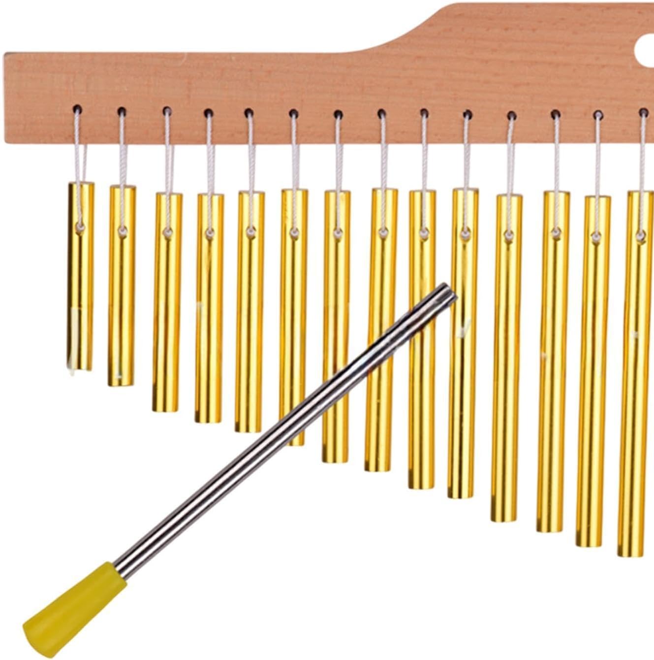 Simhoa 25 Note Wind Chimes for Music Education And Classroom Use, Gold