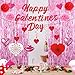 Galentines Day Party Balloons Decorations: Happy Galentine's Decor Heart Banners Hanging Swirls Paper Fans Tinsel Curtain Pom Poms Balloon Garland Arch Kit Party Supplies for the Home