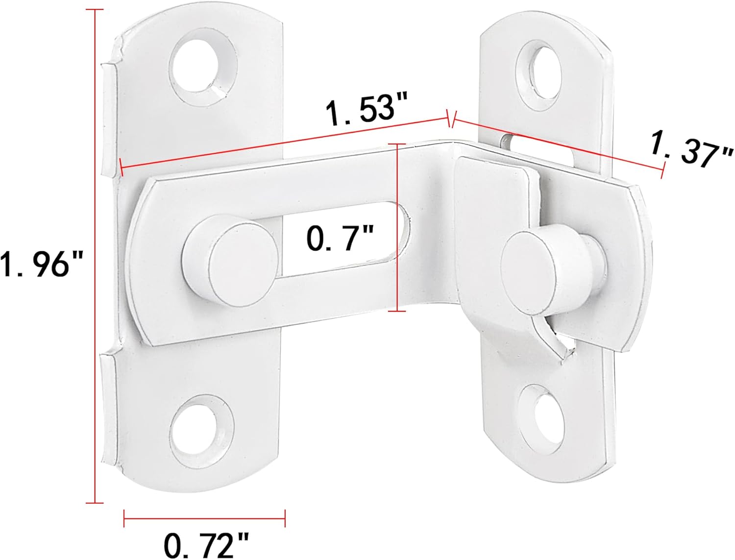 INIRET 6 Packs 90 Degree White Flip Barn Door Lock,Protect Privacy-Security Gate Latch,Hook Lock Latch for Barn,Sliding Door Antique Lock Gate Latches Wine Cabinet Closet Door Latches.