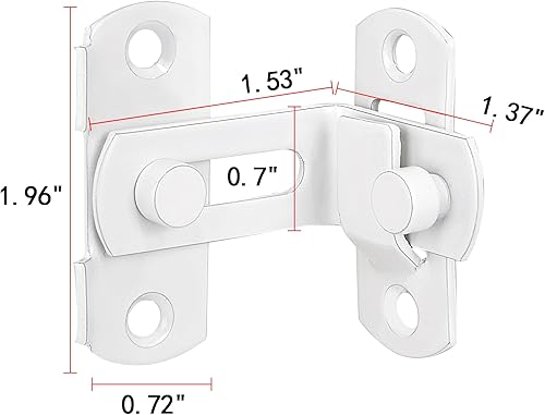 Miniatura 2 de INIRET Paquete de 4 cerraduras de puerta de granero con tapa de 90 grados, protege la privacidad y seguridad, pestillo de bloqueo de gancho para