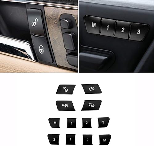 Miniatura 5 de Cubierta de botón de desbloqueo de bloqueo negro para asiento de puerta de memoria, interruptor de parche de repuesto para Mercedes Benz GLK ML GL A