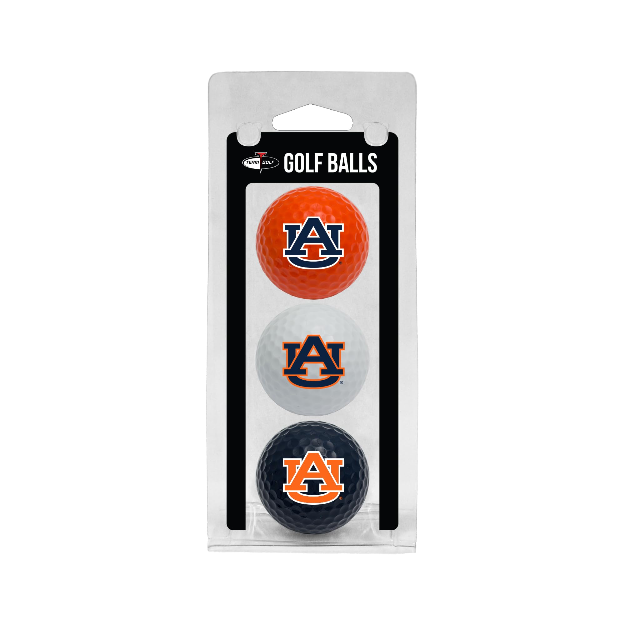 Team Golf NCAA Auburn University Tigers 3 Golf Ball Pack Regulation Size Golf Balls, 3 Pack, Full Color Durable Team Imprint — image 1