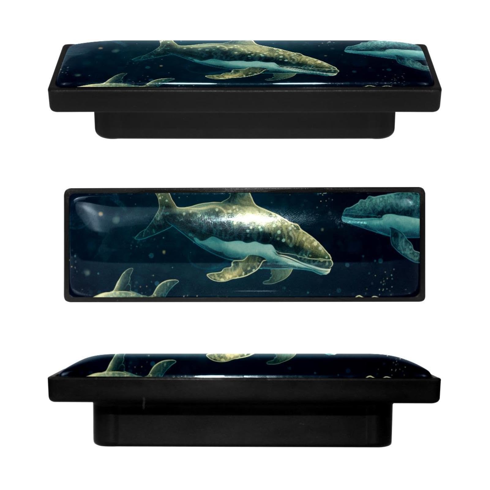 Boutons de placard rectangulaires baleine lot de 4 grande prise en main pour tiroir