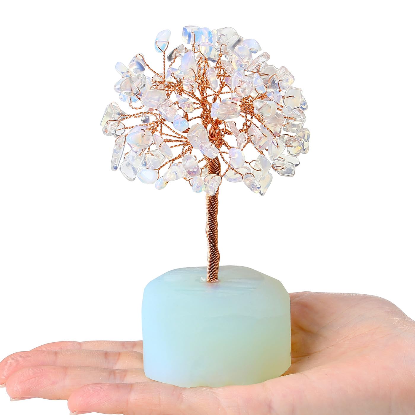 XIANNVXI Opal Tree Opalite Crystal Tree of Life Ornament Healing Crystal Gifts for Women Reiki Feng Shui Opal Gemstone Decor - Image 2