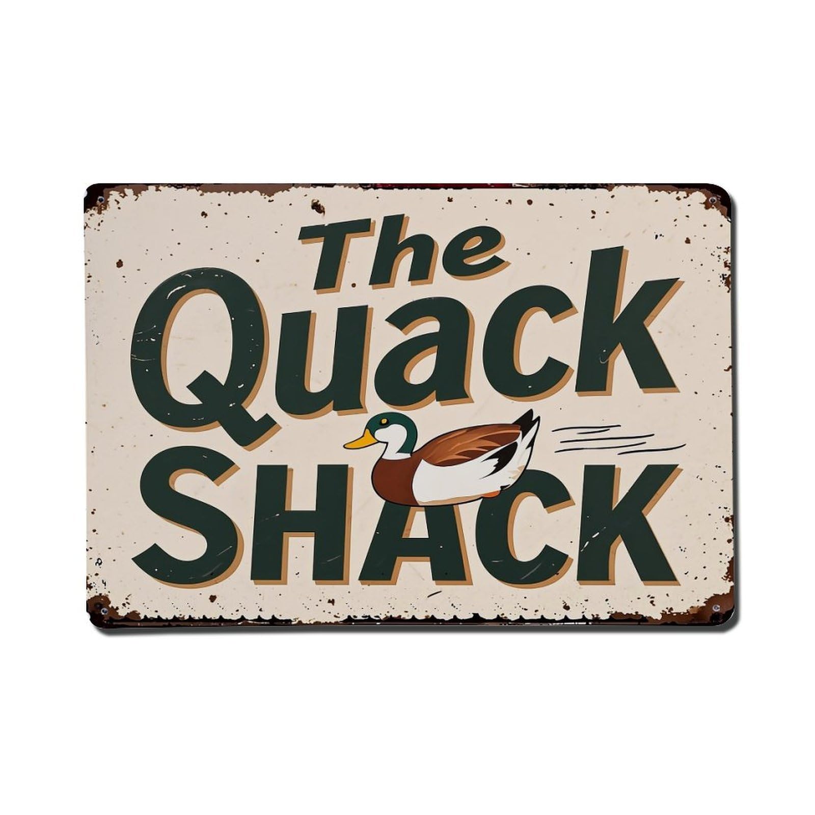 Jdfenggu Vintage The Quack Shack Duck Sign Retro Metal Tin Sign, Metal Poster For Bar, Home, Man Cave, Kitchen, Laundry Room Art Decor 8X12 Inch