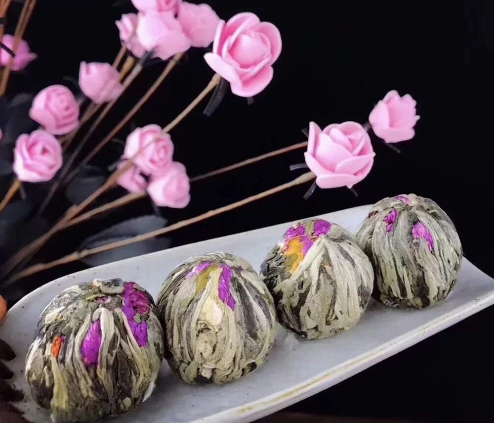 Bacilio 中国茶 花茶 工芸茶 水中花籠 ジャスミン 花咲く芸術品 双竜プレイビーズ 双龙戏珠茶 (14個)