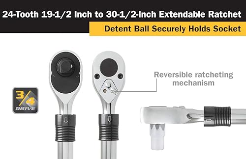 Miniatura 3 de Titan 12072 Trinquete extensible de 72 dientes de 34 pulgadas x 19-12 a 30-12 pulgadas