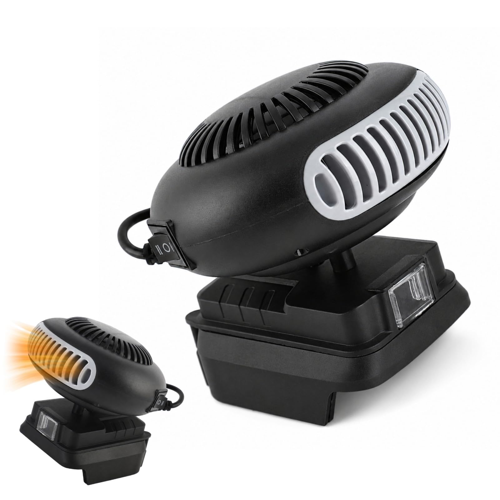 Battery Powered Heater, Small Space Heater, 170W 2 Gears 18V Battery Powered (No batteries included) Electric Heater Fan for BL1815 BL1820 BL1530 BL1840 BL1850 BL1860