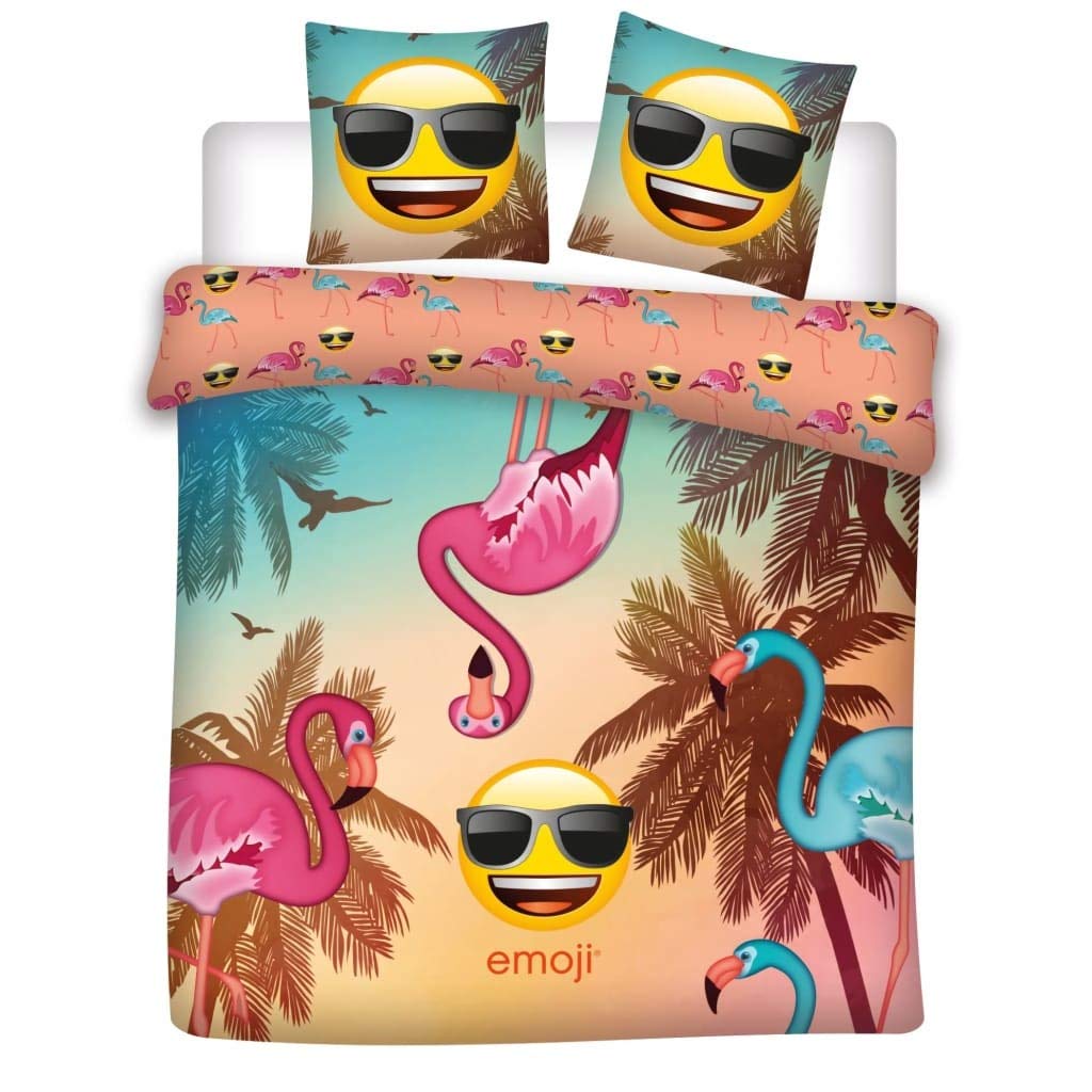 Housse de Couette Emoji 240 x 220 cm Aymax en microfibre pour lit deux personnes
