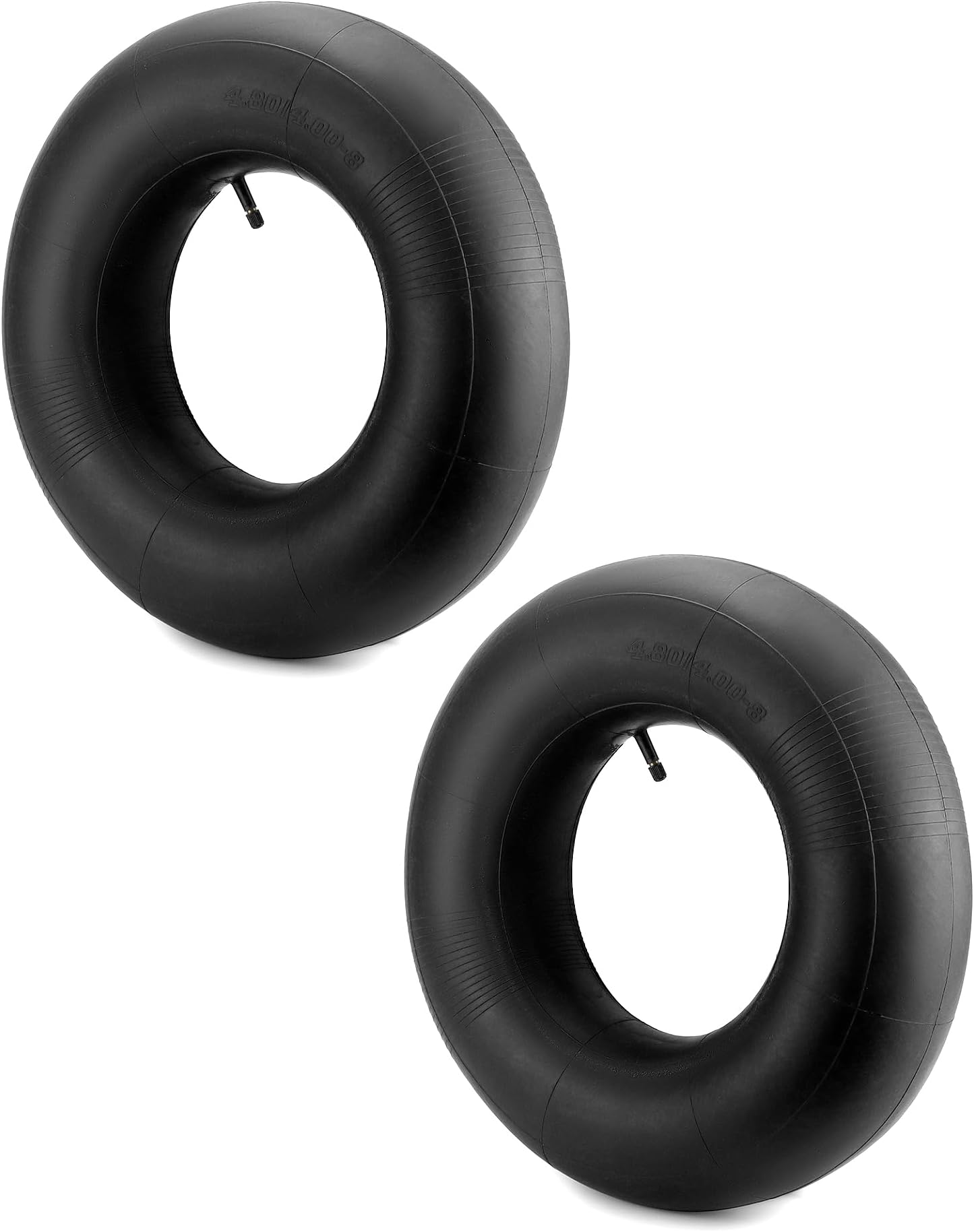 QWORK® 2 Pieces 4.80/4.00-8 Wheelbarrow Inner Tube, Replacement Inner Tubes, Straight Valve, for Lawn Movers, Hand Trucks
