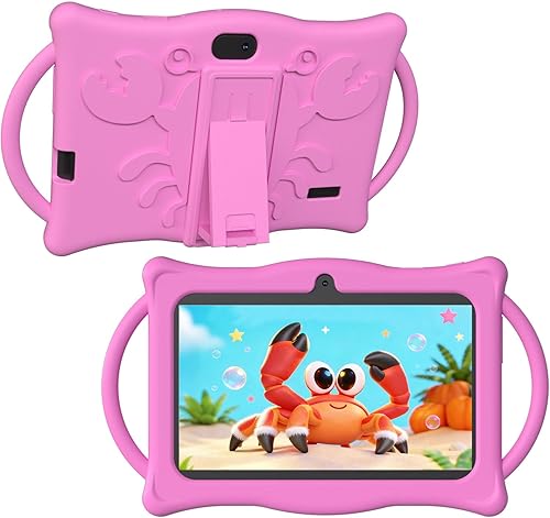 Tablet Android para niños de 7 pulgadas, 4 GB RAM 32 GB ROM, Quad Core, Tablet para niños pequeños con estuche a prueba de golpes, control parental,