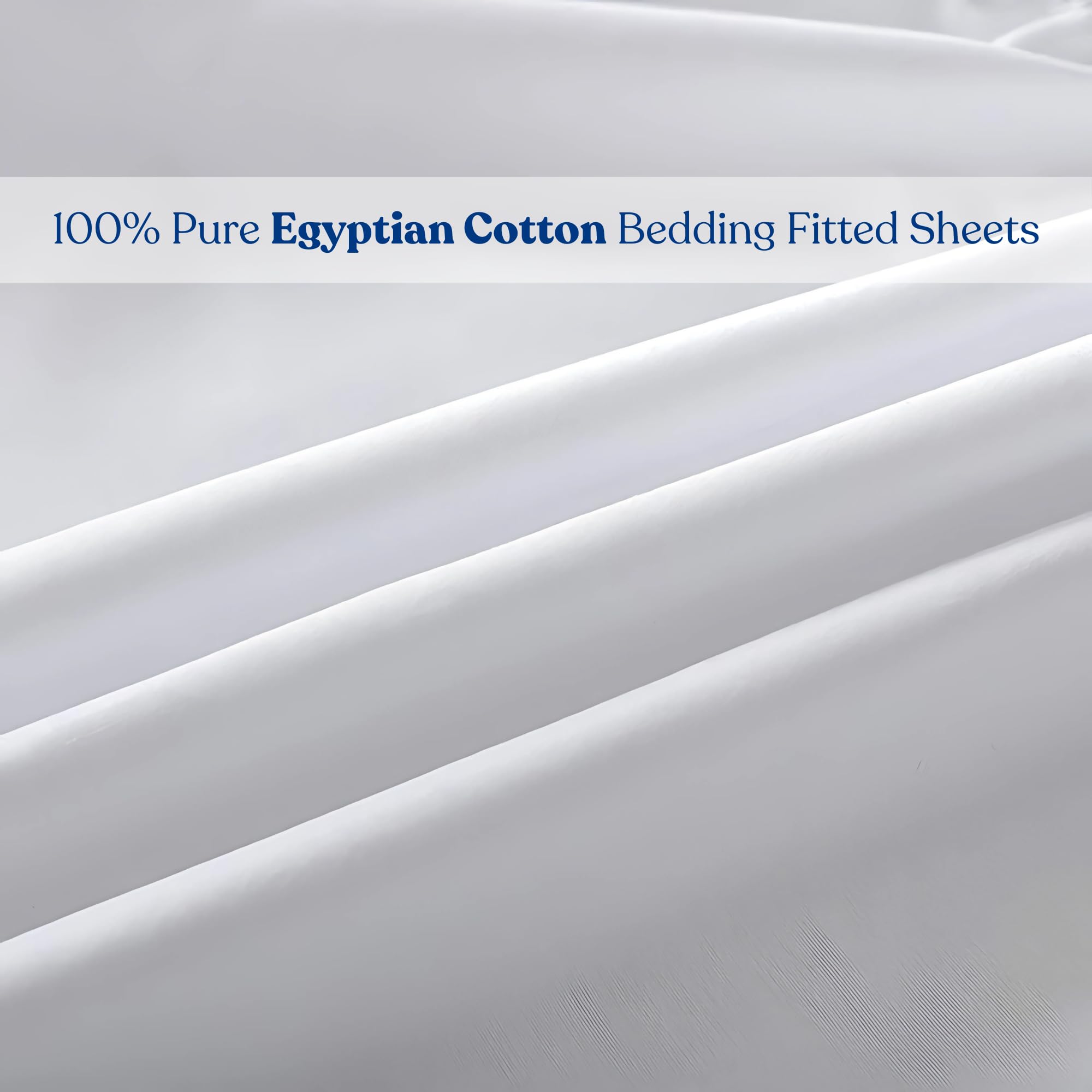 300 Thread Count 100% Pure Egyptian Cotton Bedding Fitted Sheets Stretches Up to 28cm Deep (Gray, Single: 91x193cm) - Image 3