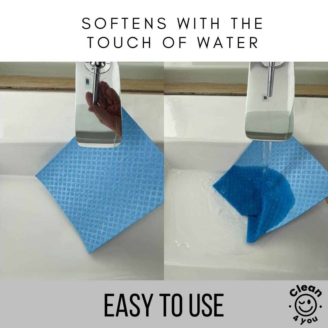 Paños de cocina suecos, paños de esponja de celulosa absorbentes, paños de limpieza lavables, paños de cocina sin olor, toallas de papel reutilizables, trapos de cocina duraderos (10)