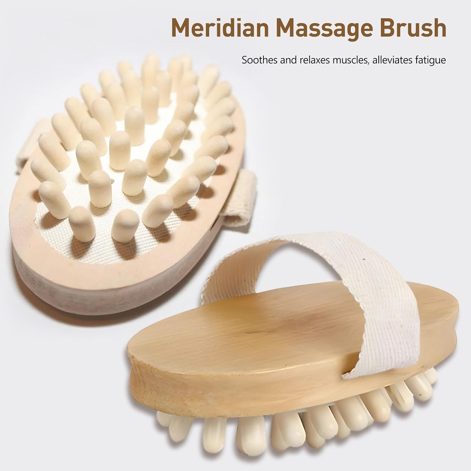 2 Pack Natural Wooden Anti Cellulite Massager Wood Hand-Held Massager Body Brush Muscle Relax Sauna Spa Head Massage Brush image 2