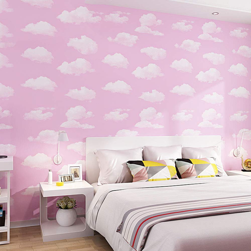 Glow4u Self Adhesive Vinyl Sky Cloud Contact Paper Wallpaper For Walls Kids Bedroom Furniture Pink 24x117 Inches Amazon Com Au Home