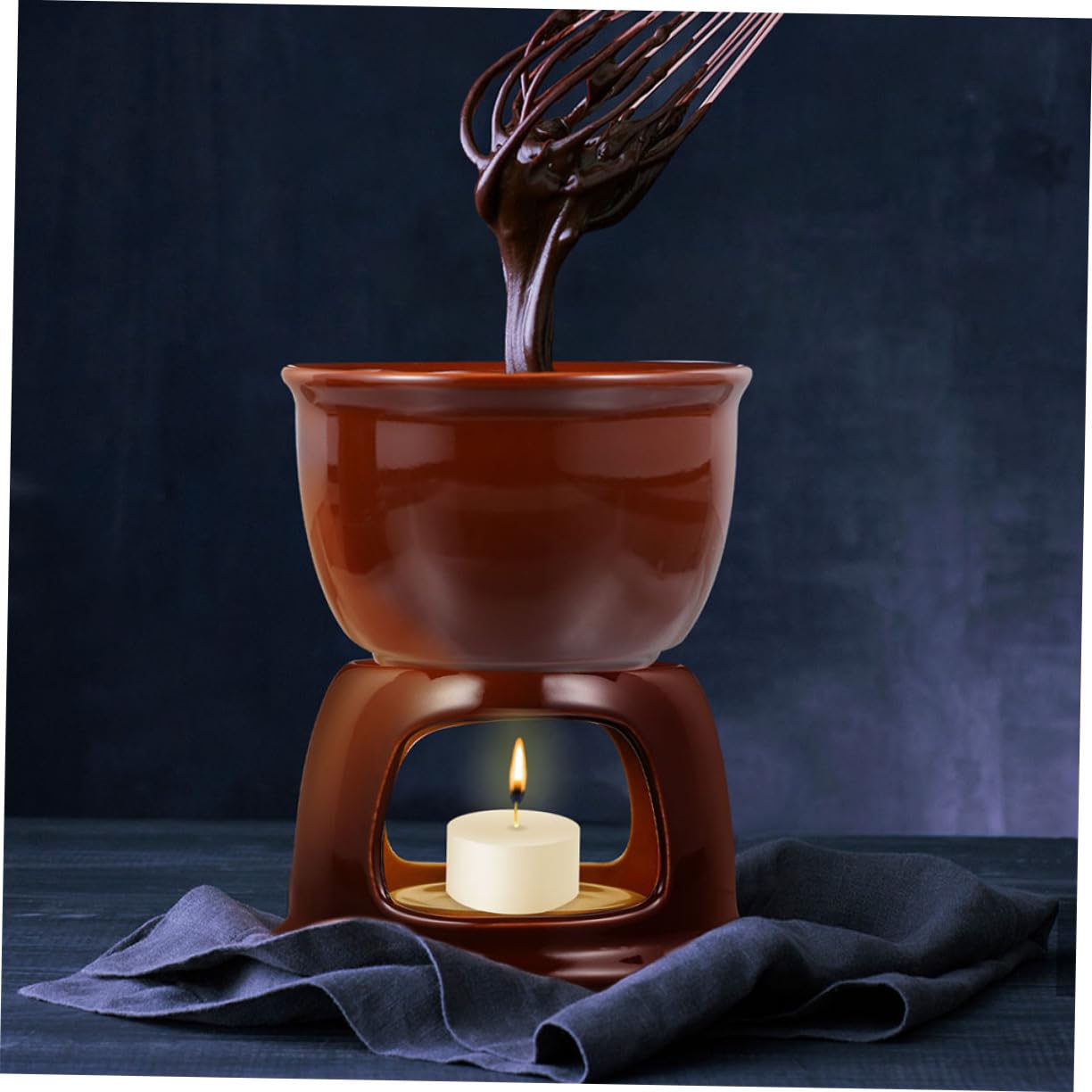 Luxshiny 2piezas Horno de Calentamiento de Cerámica Ollas para Fondue de Queso Tazas de Porcelana para Derretir Chocolate Aceite Caliente Caldo Uso para Fiestas