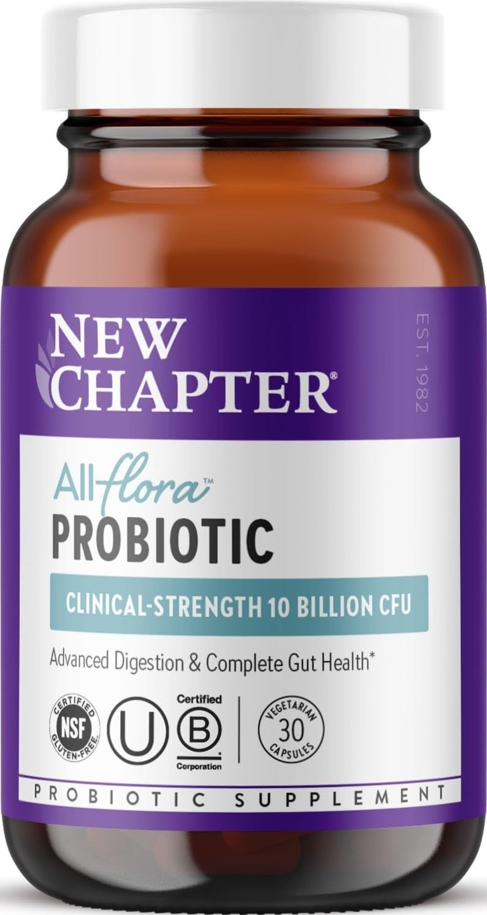 New Chapter All-Flora Probiotic Supplement, 30 Count Unflavored 30 Count (Pack of 1)