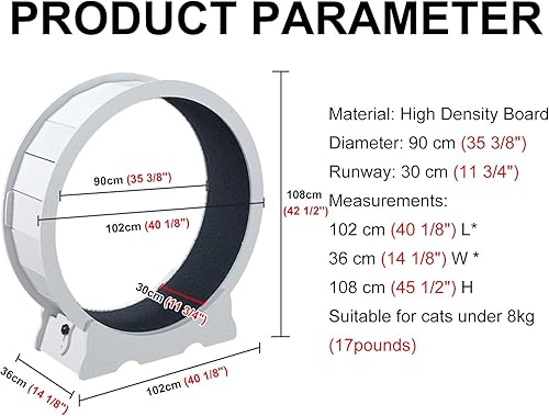 Miniatura 7 de Caminadora de fitness para gatos para perder peso, rueda de correr para ejercicios de gatos, accesorios para gatos de interior, correr, girar y
