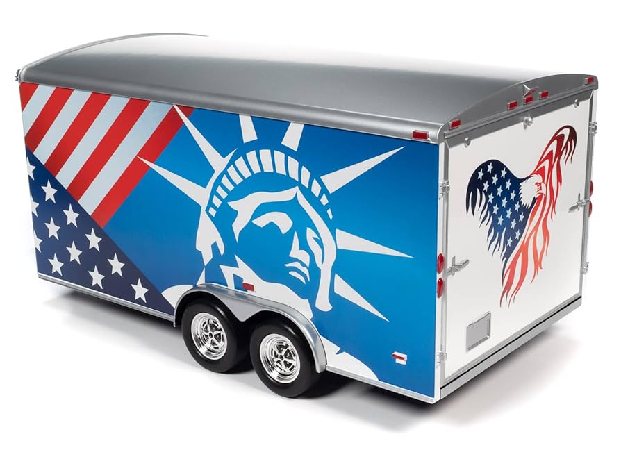 Amazon.com: American Muscle Enclosed Trailer 1:18 Diecast