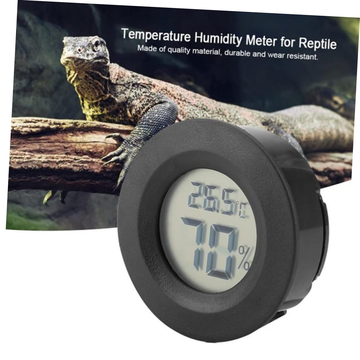 POPETPOP Termometro Igrometro Digitale Rotondo per Rettili, 10 Pezzi, Acrilico ABS, Misurazione Temperatura, per Terrario e Negozio Animali