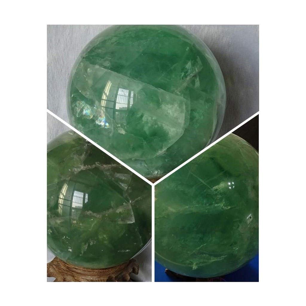 Bola de Cristal (en la Magia Occidental) Natural Verde Bola de Cristal Agrietado Oficina Auspicioso Feng Shui de la Bola de la Bola de Piedra Talla Pulido Regalo de los Ornamentos Bola