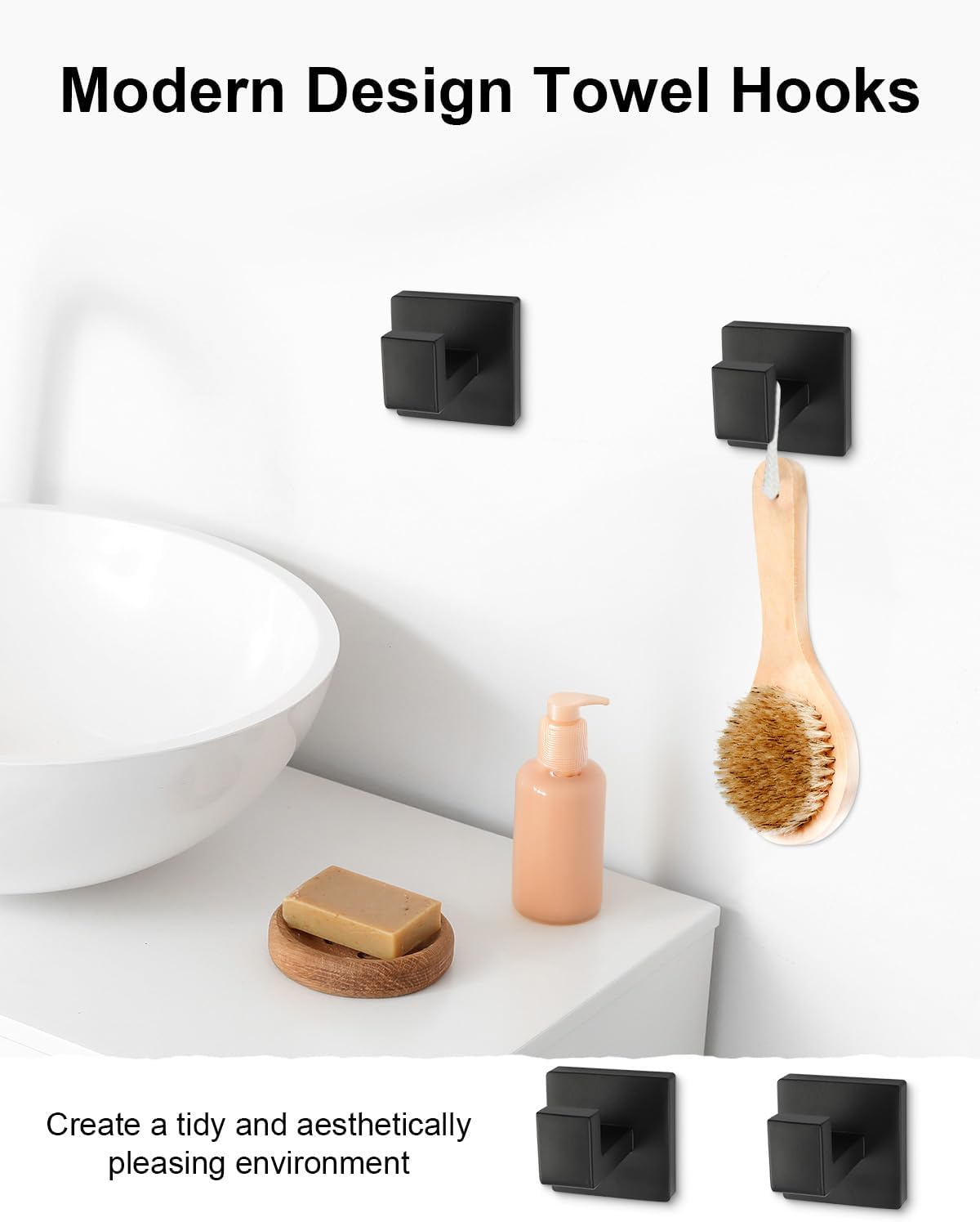 Matte Black Stainless Steel 5-Piece Bathroom Hardware Set