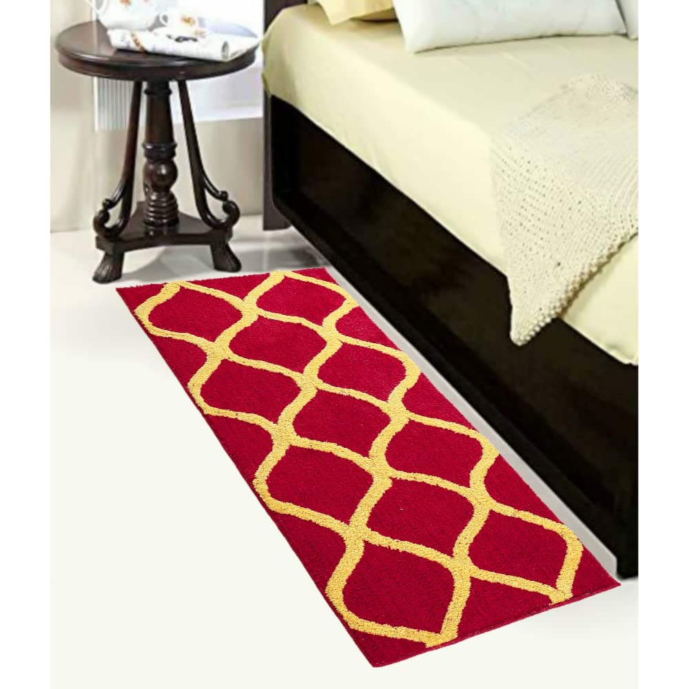 SR Handloom Anti Skid Bedside Runner Carpet | Mat for Bedroom, Living Room, Floor and Home Decor (Red/Yellow, 2x10) (B09CNSSGQ3) Amazon Price History, Amazon Price Tracker