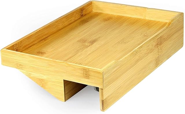 Unibos Bamboo Clip - On Bedside Shelf | Ergonomic Space Saver Side Table | Unique Wooden Bed Frame Clamp