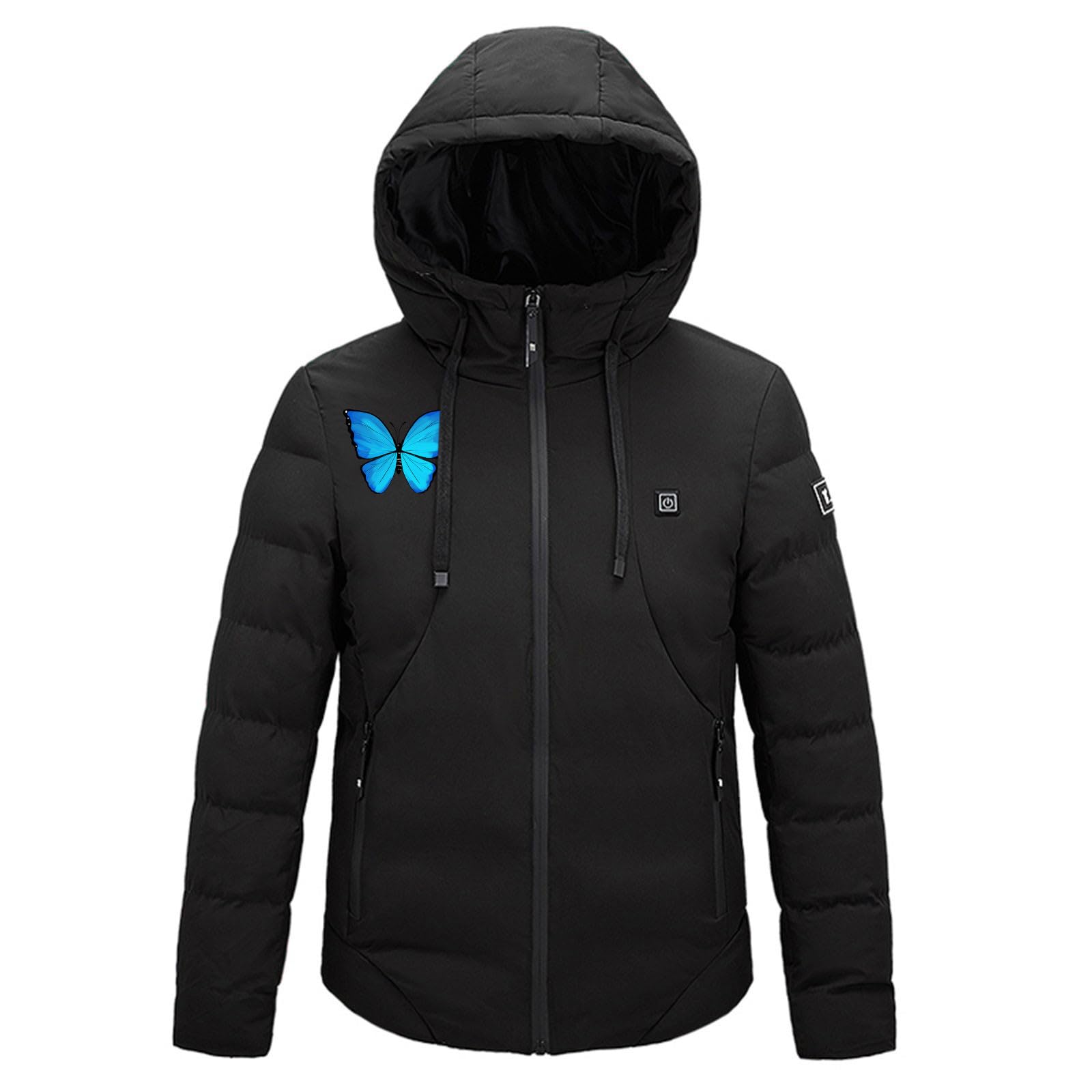 HAOLEI Felpa con Cappuccio Riscaldato Uomo Donna Giacca Riscaldata Invernale Unisex Inclusa Giacca elettrica USB Felpa Termica Calda per Sci Corsa Pesca Campeggio e Moto (Senza Batteria)